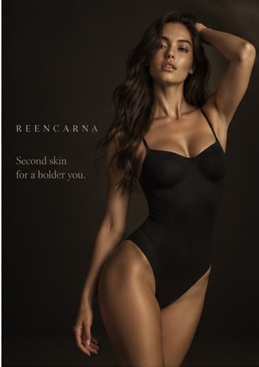 REENCARNA sculpting bodysuit campaign front view